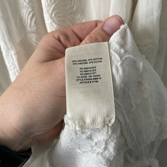 Wilfred Calypso Blouse See-Through 3/4 Sleeves White XS - Picture 6 of 8